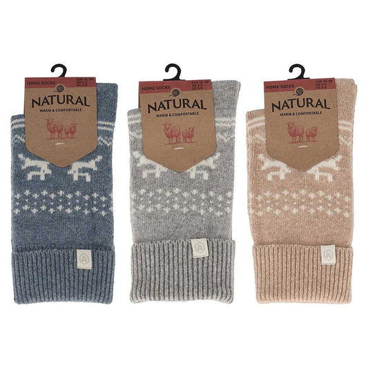 Wintersocken Rentiermotiv wollig warm