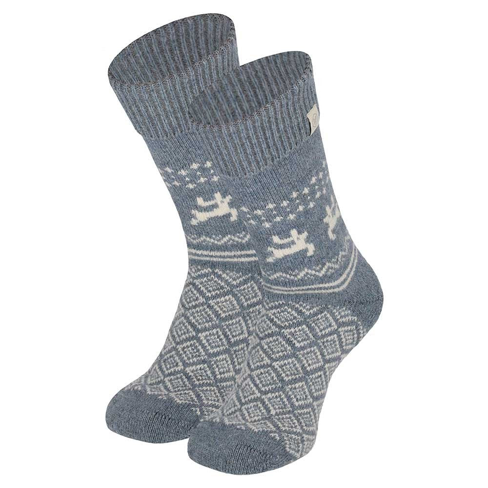 Wintersocken Rentiermotiv wollig warm