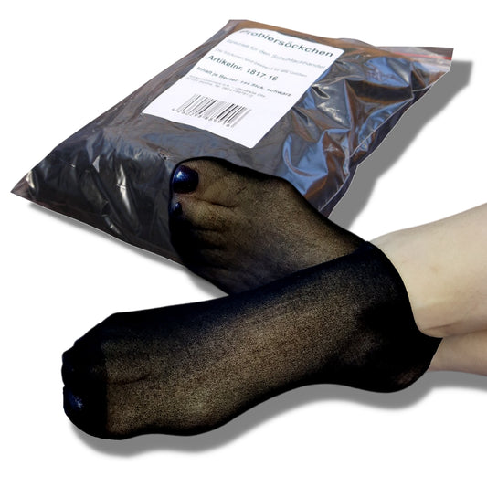 Schwarze Probierstrümpfe für Schuhanprobe - hygienisch & günstig | 144 Stück