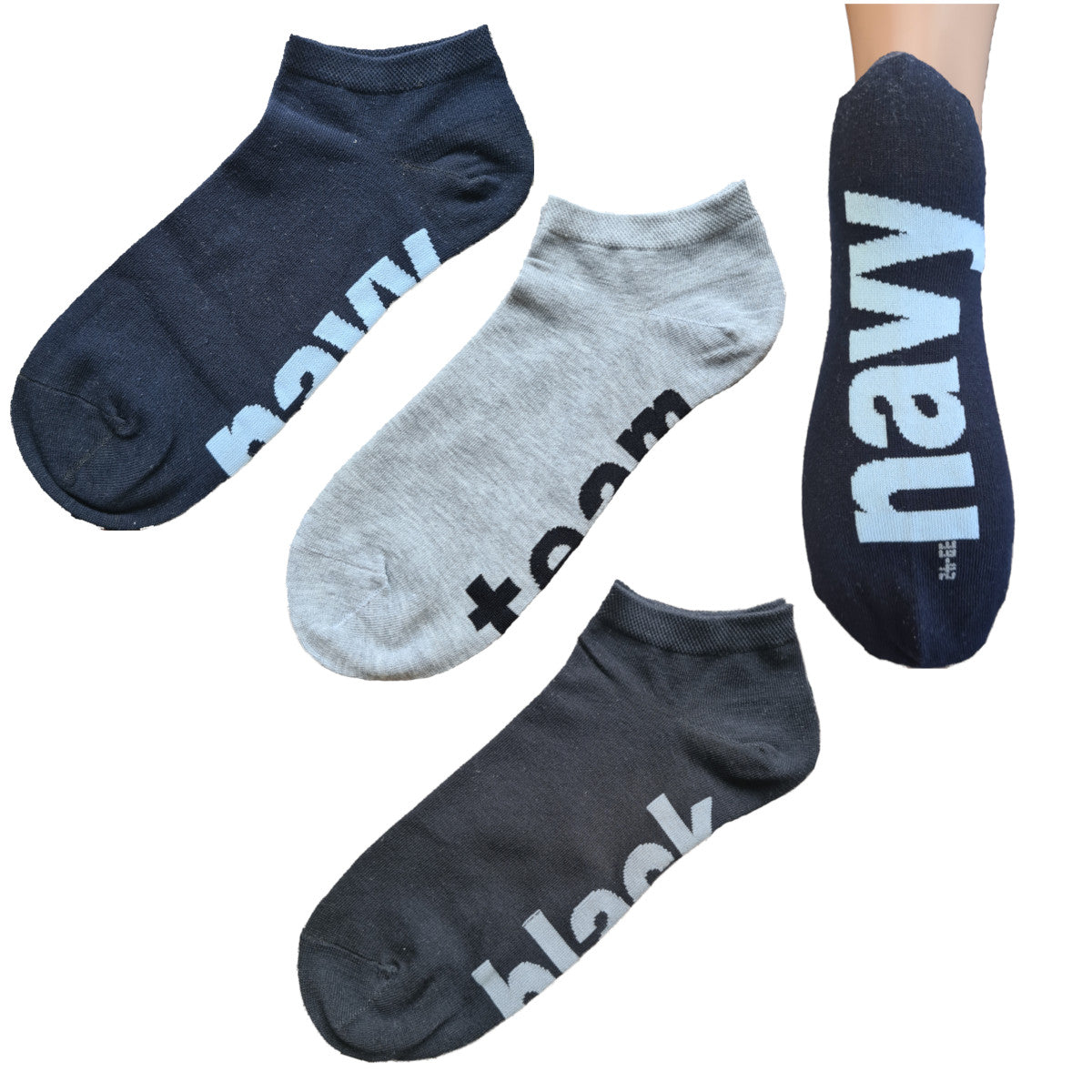 Socken mit Schrift auf der Sohle | 3Paar
