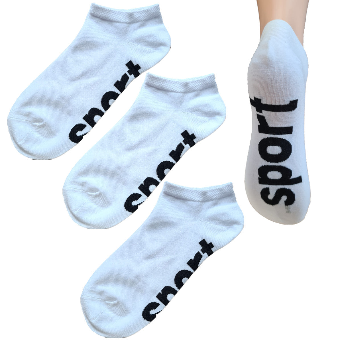 Socken mit Schrift auf der Sohle | 3Paar