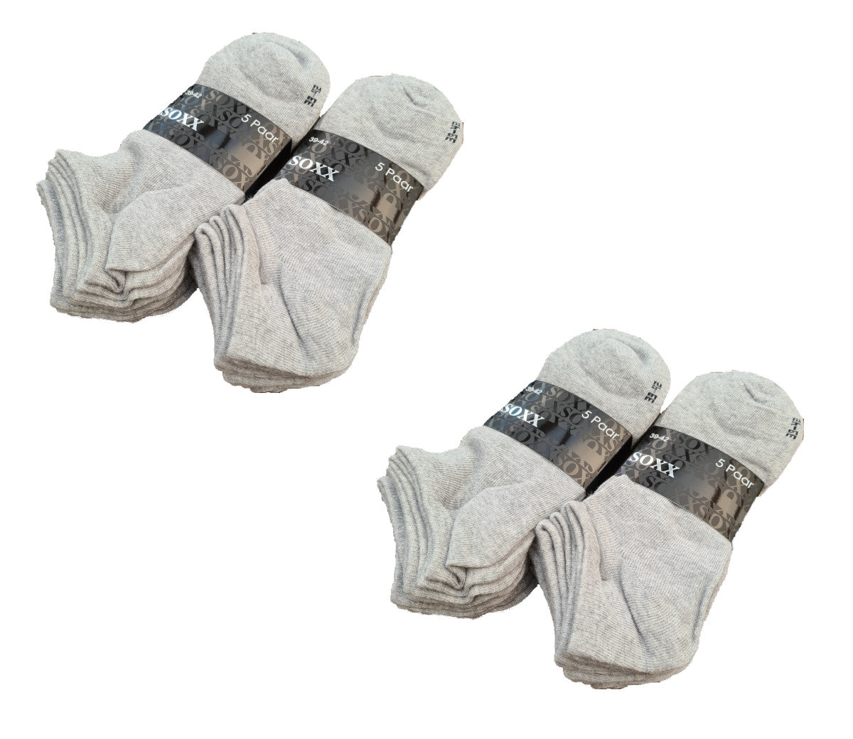 Graue Sneaker-Socken | 10, 20 oder 30 Paar