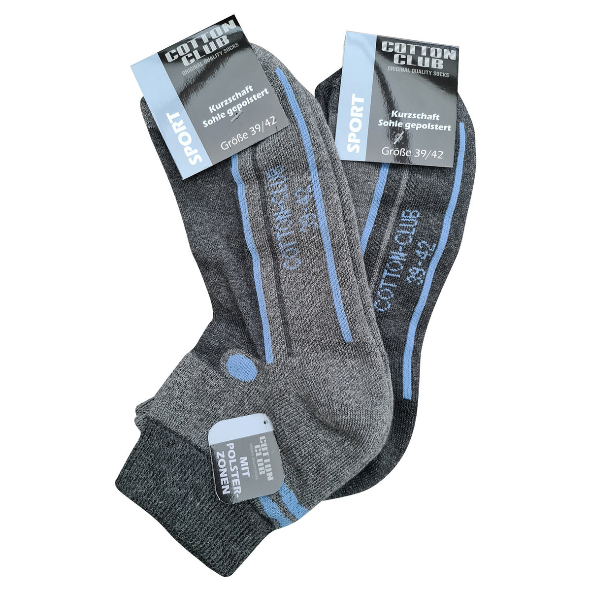 Sportsocken Kurzschaft mit Plüschsohle | 2 Paar