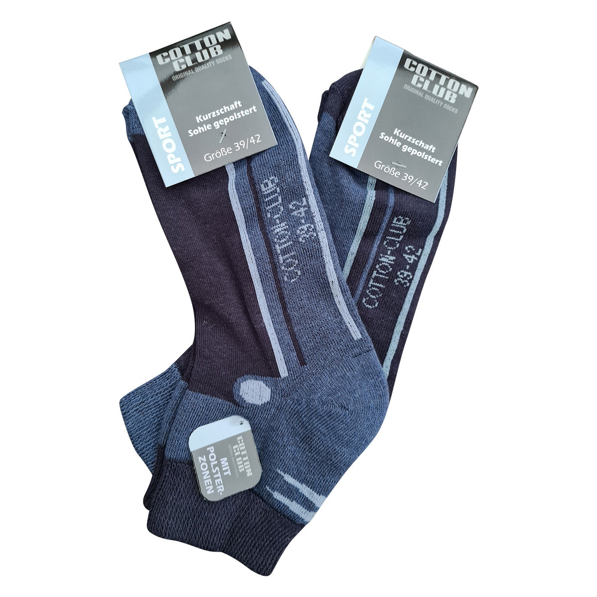 Sportsocken Kurzschaft mit Plüschsohle | 2 Paar