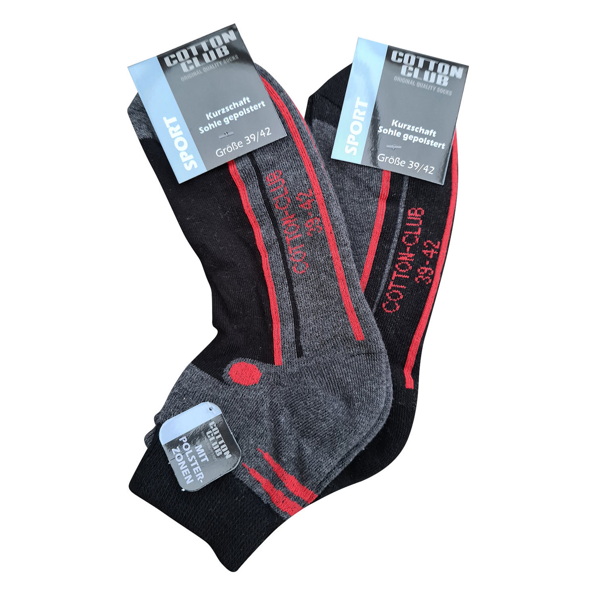 Sportsocken Kurzschaft mit Plüschsohle | 2 Paar