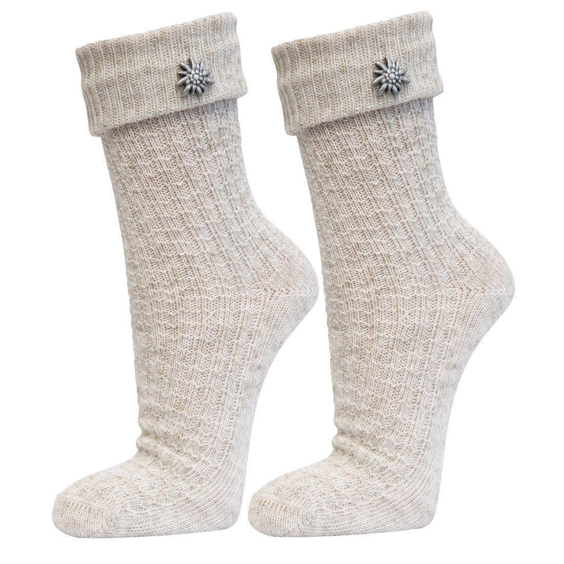 Damen Trachtensocken mit Edelweiss Pin