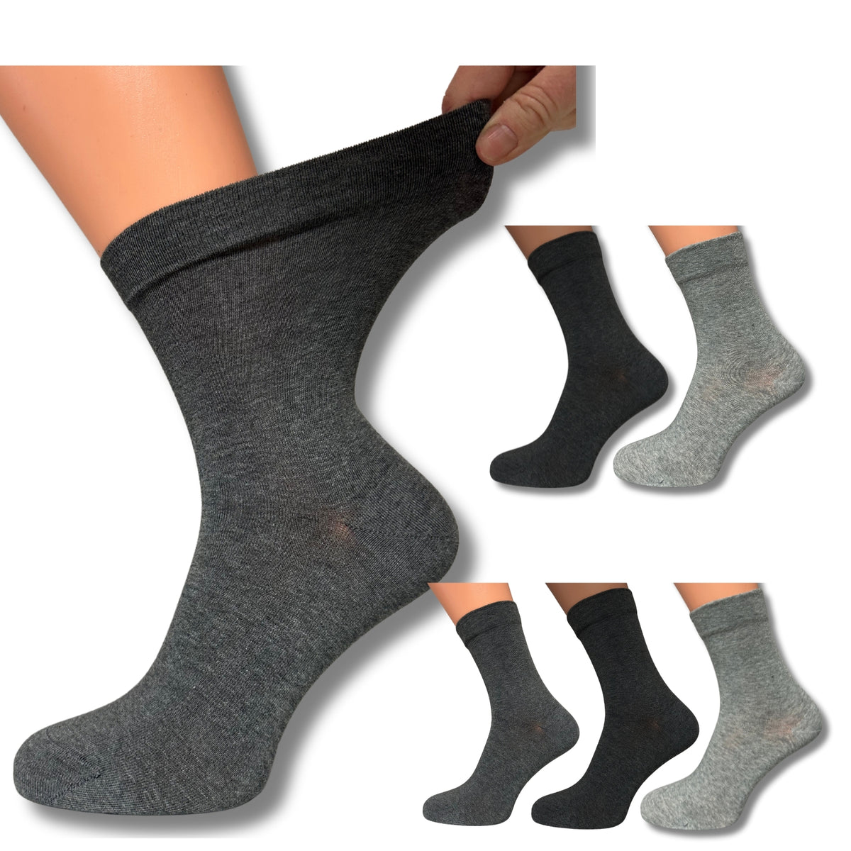 Diabetikersocken mit extra weitem Schaft | 6 Paar