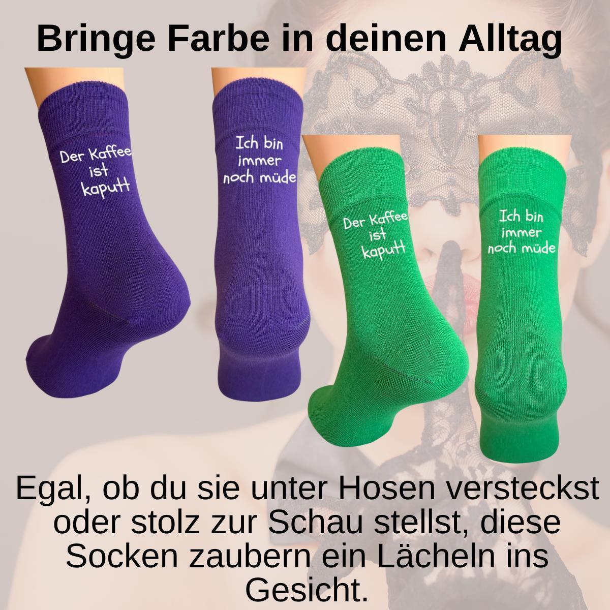Bunte Spruch Socken Der Kaffee ist kaputt