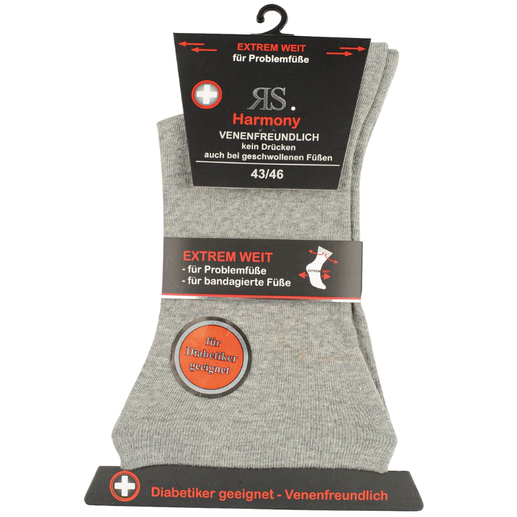 Socken Extrem Weit silbergrau | 2Paar