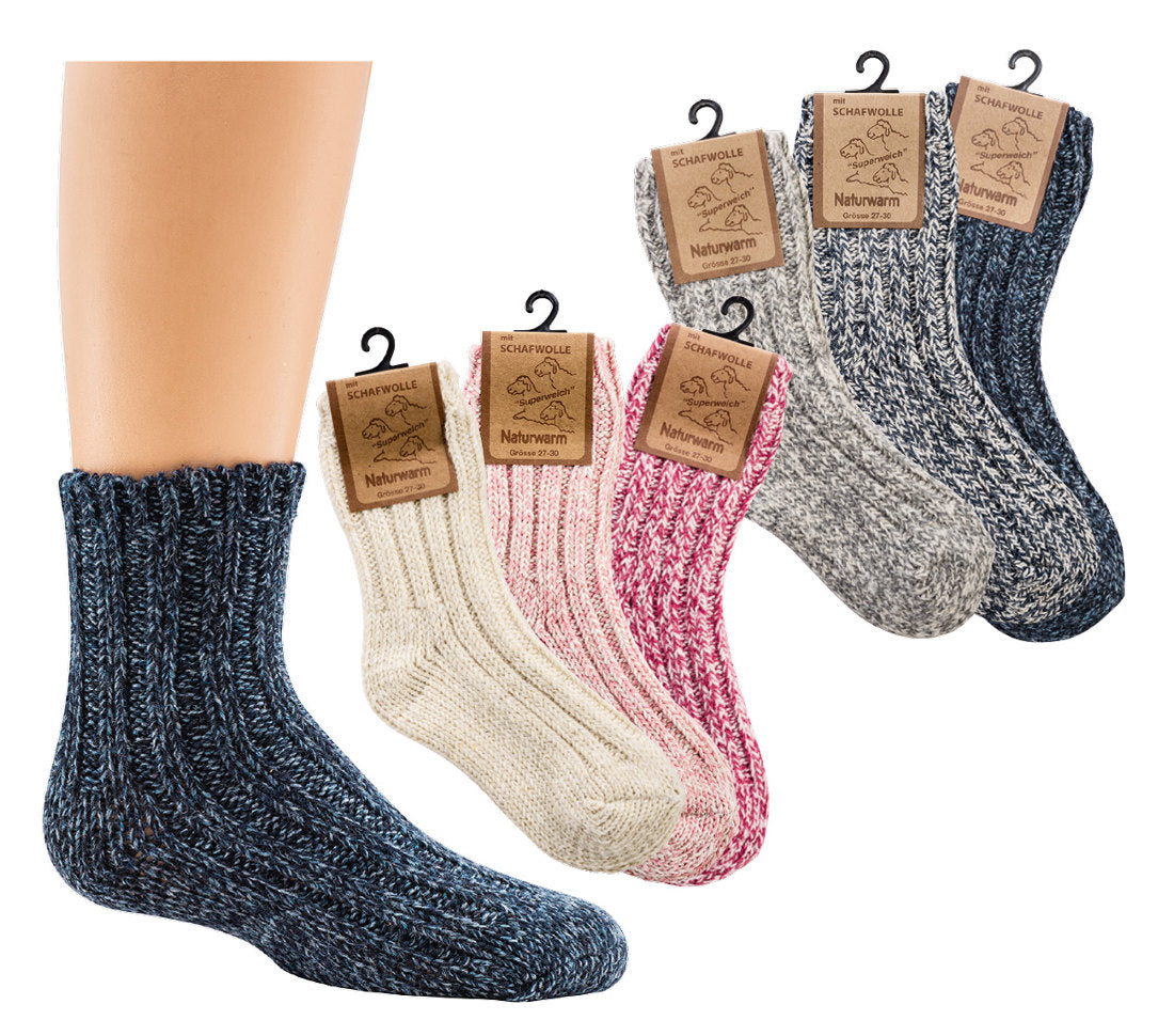 Norwegersocken mit Wolle | 3 Paar