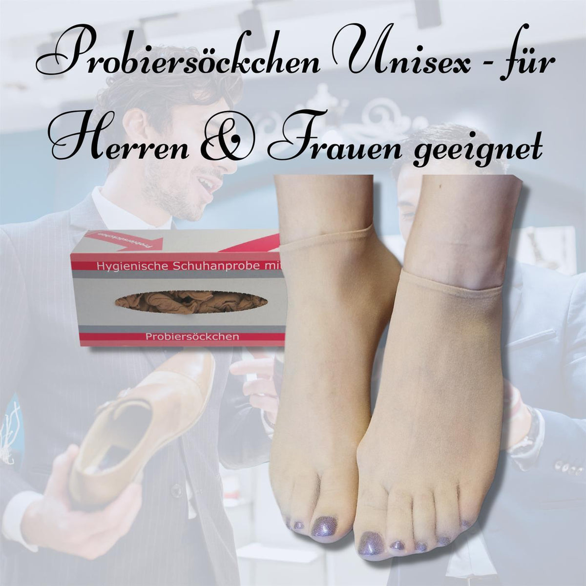 Bentini Probierstrümpfe | Probiersocken im Nachfüllbeutel | natur