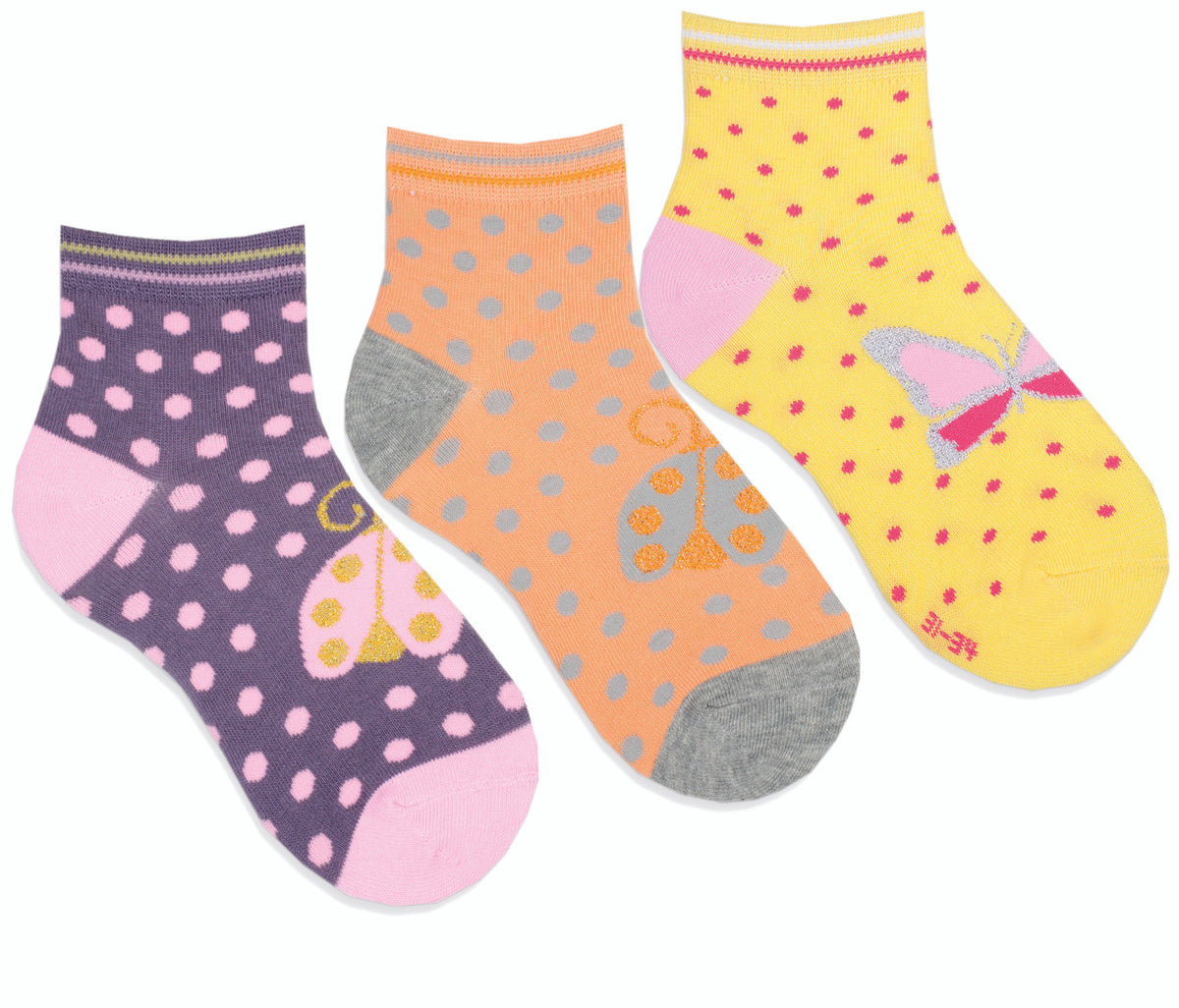 Mädchen Socken Schmetterling | 3Paar
