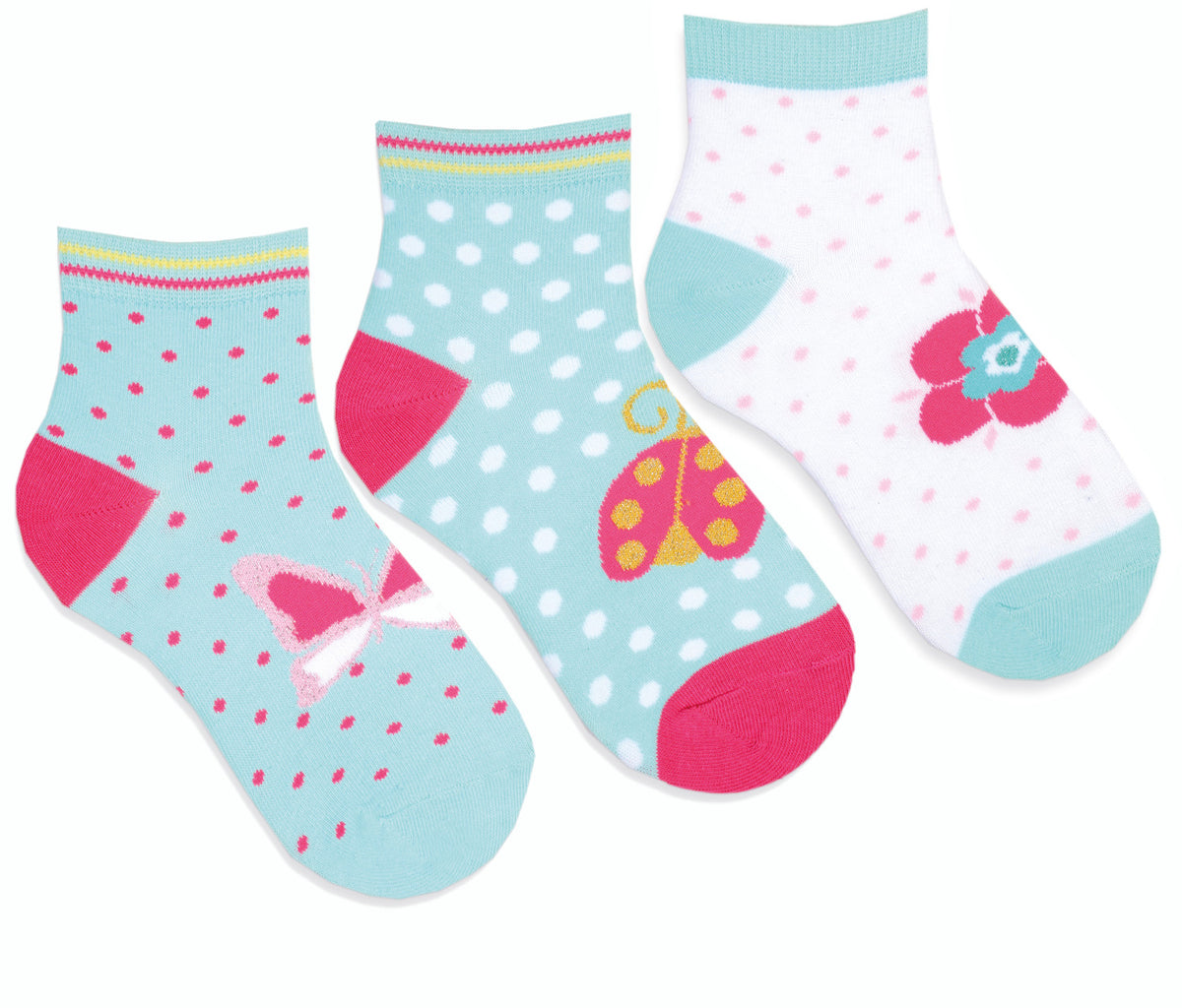 Mädchen Socken Schmetterling | 3Paar