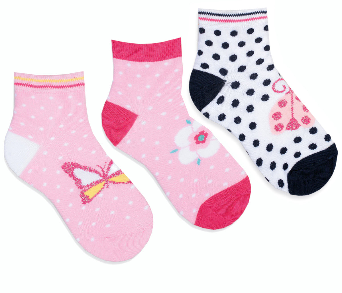 Mädchen Socken Schmetterling | 3Paar