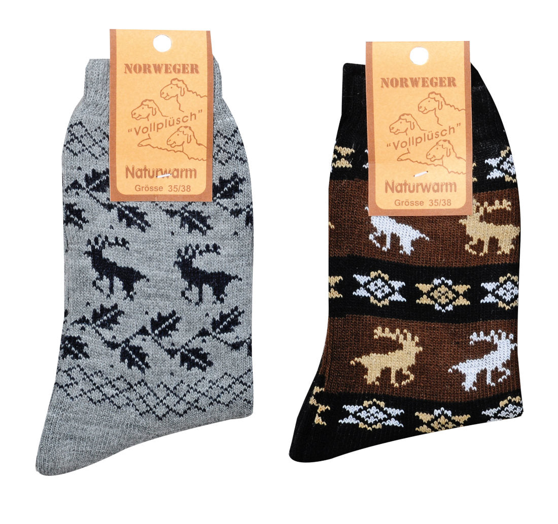 Socken mit Norwegermuster | 2Paar