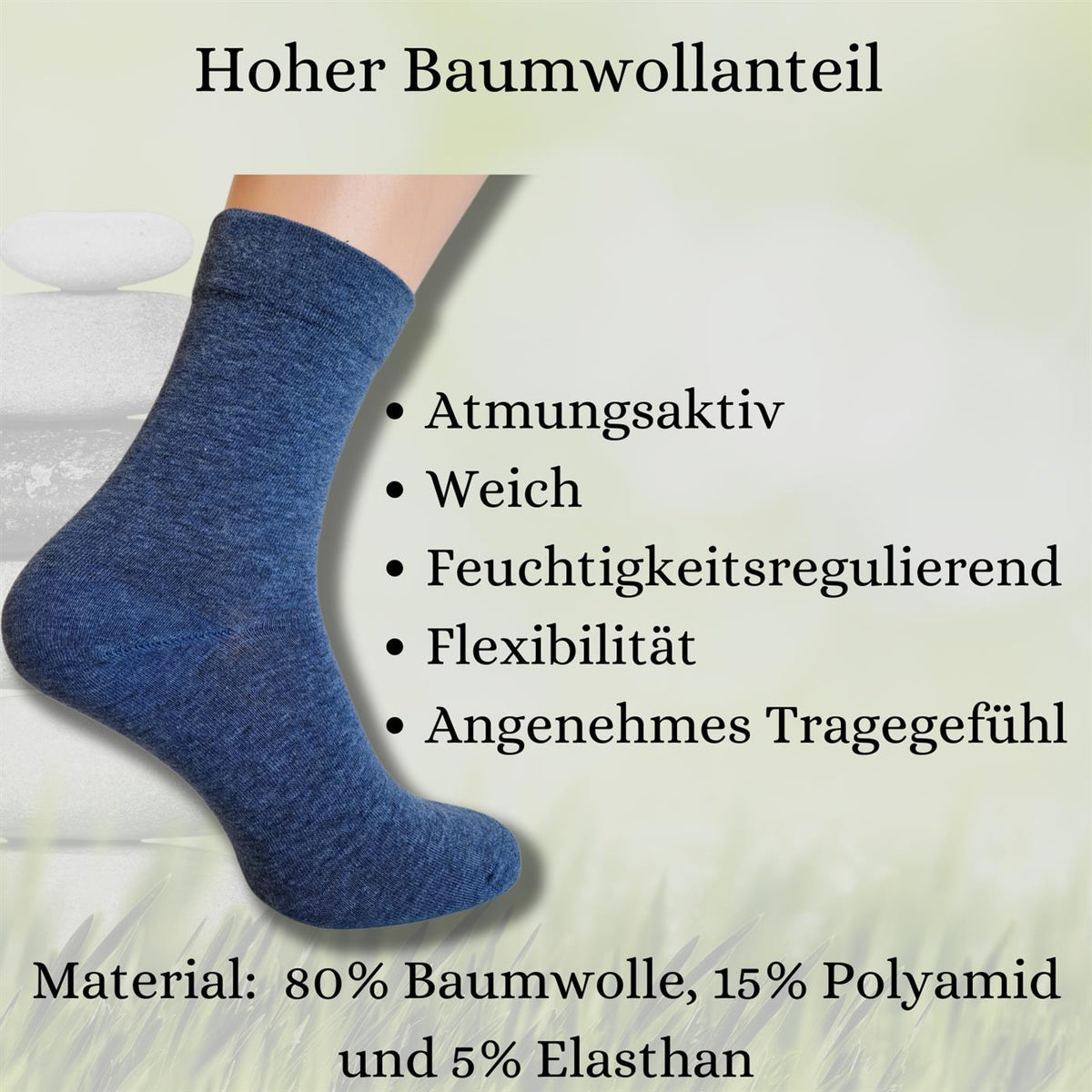 Diabetikersocken mit extra weitem Schaft | 6 Paar