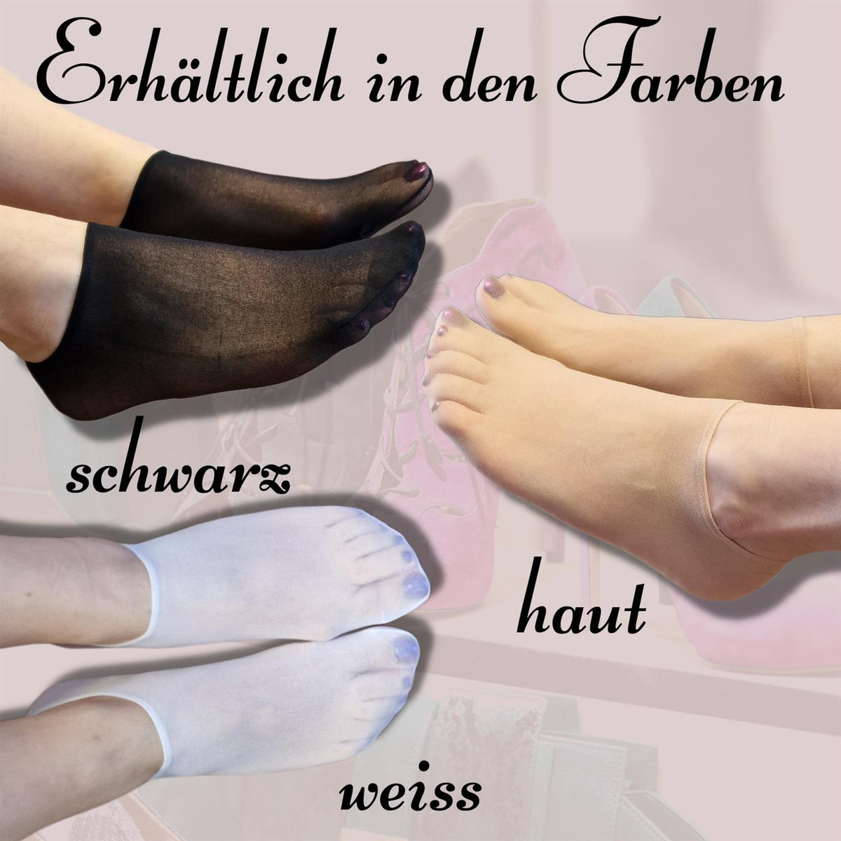Bentini Probierstrümpfe | Probiersocken im Nachfüllbeutel | schwarz