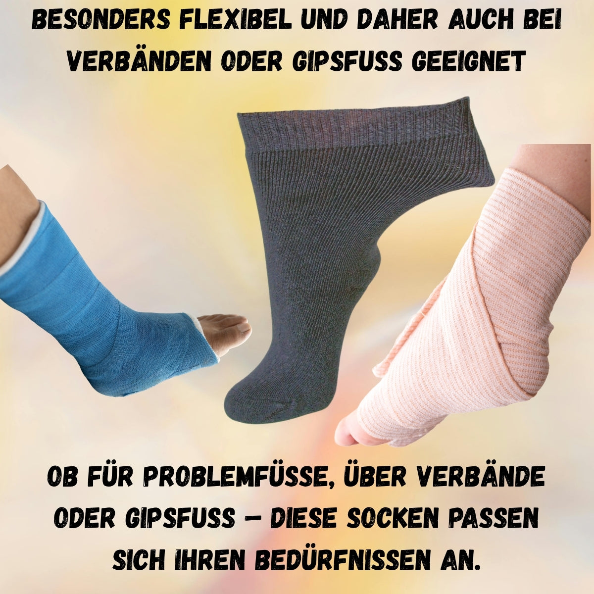 Socken extrem dehnfähig (3fache Dehnung)
