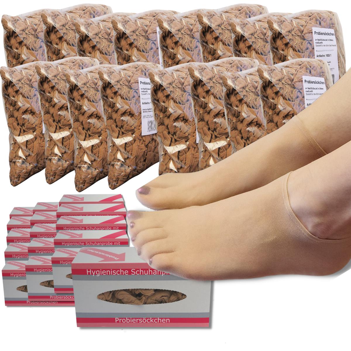 Bentini Probierstrümpfe | Probiersocken im Nachfüllbeutel | natur