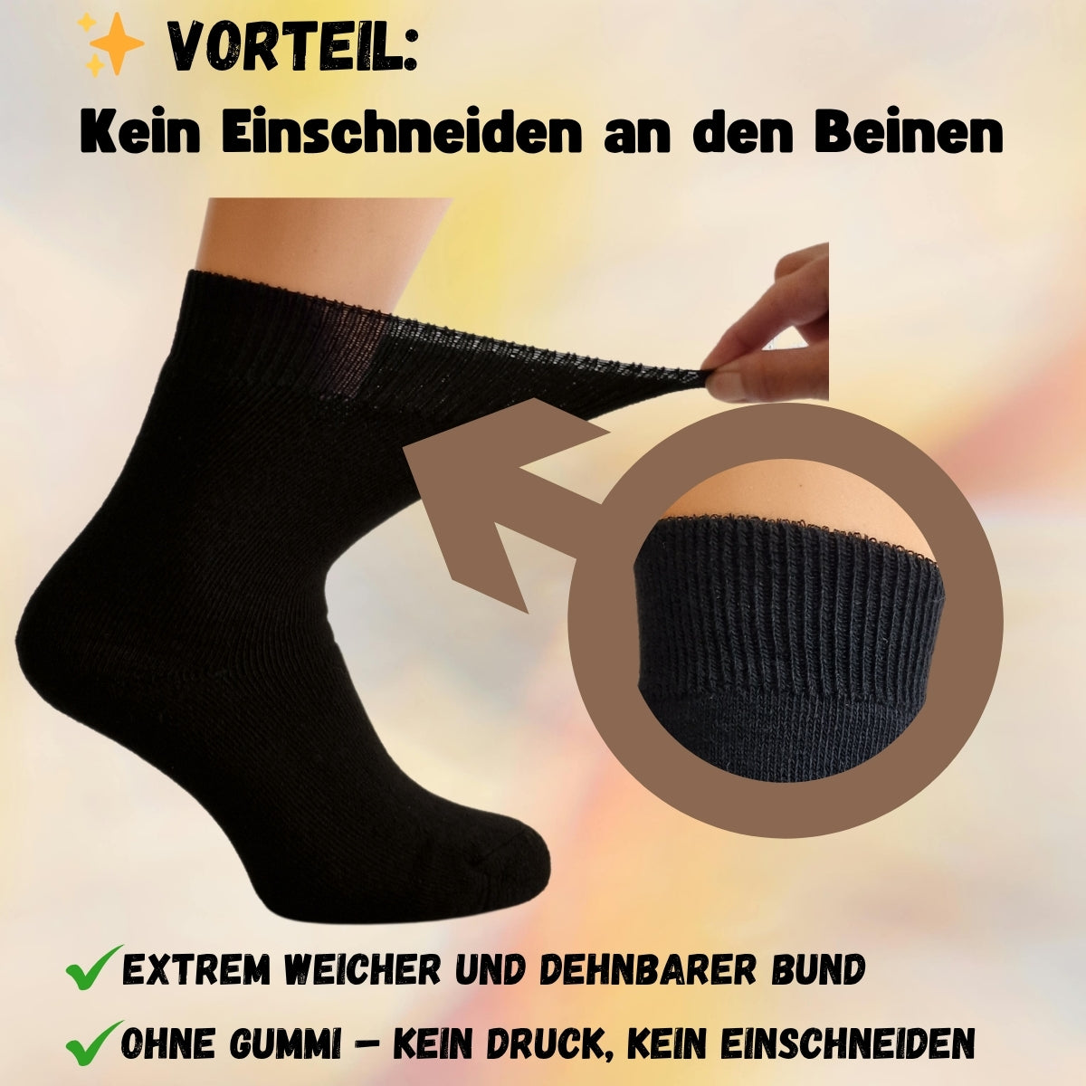 Socken extrem dehnfähig (3fache Dehnung)