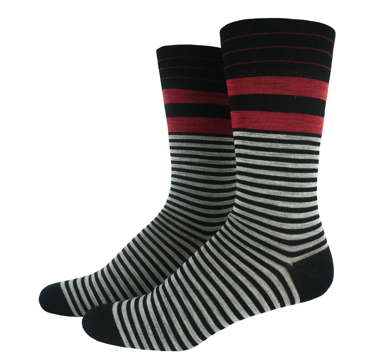 Wollsocken geringelt aus 80% kbT Wolle