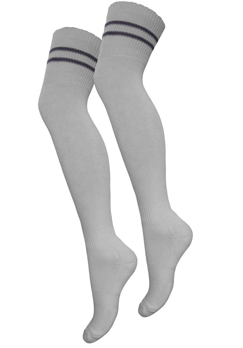 Overknee Strümpfe mit 2 Streifen