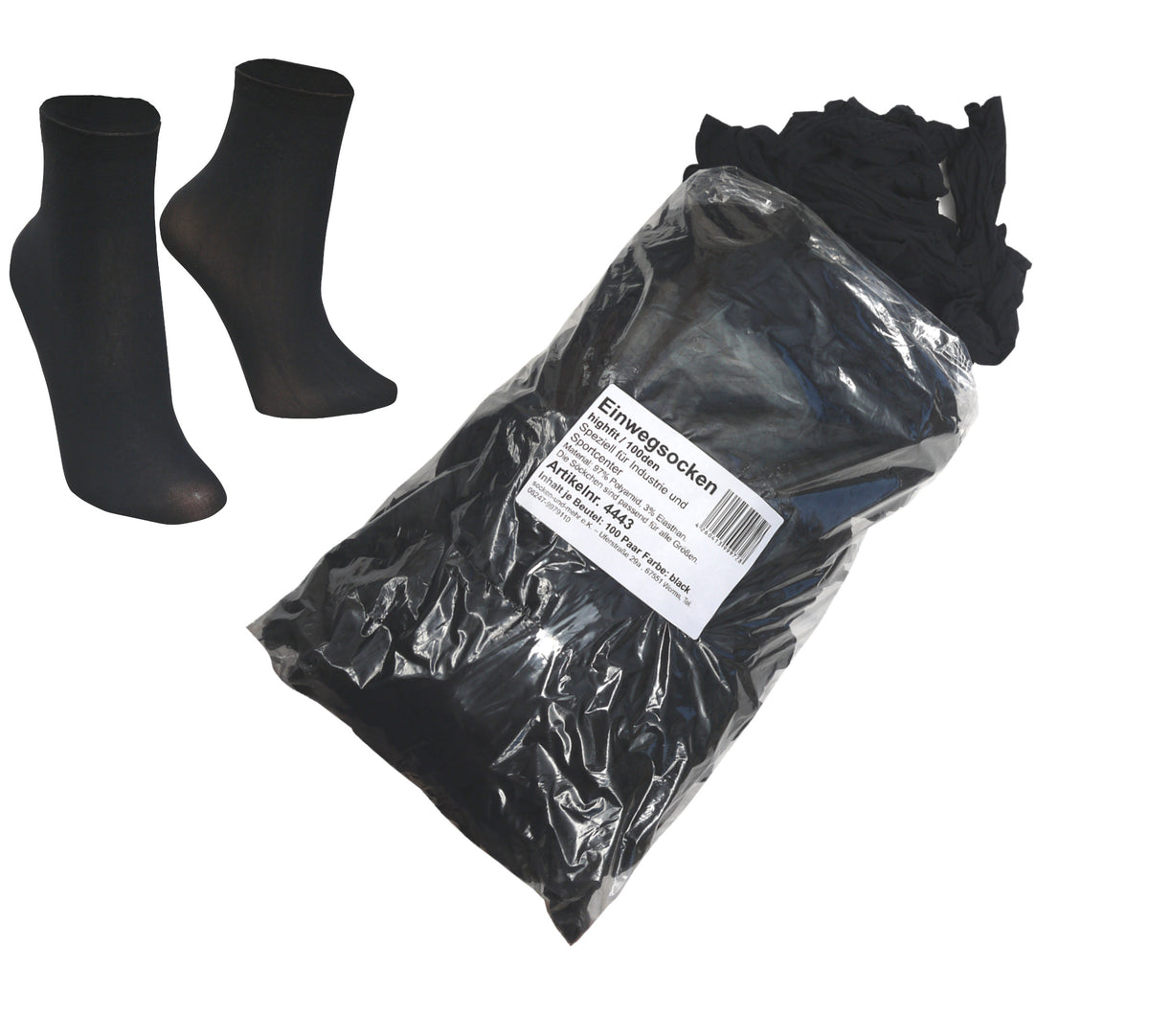 Schwarze Einwegsocken – stark im Einsatz | 100 Paar