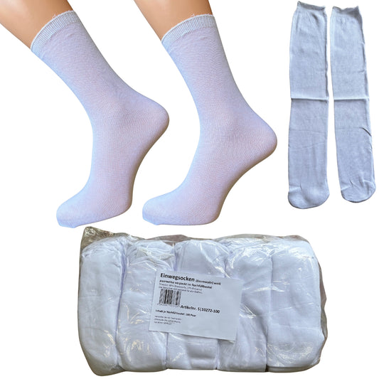 Einwegsocken Einmalsocken mit Baumwolle weiß | 100 Paar