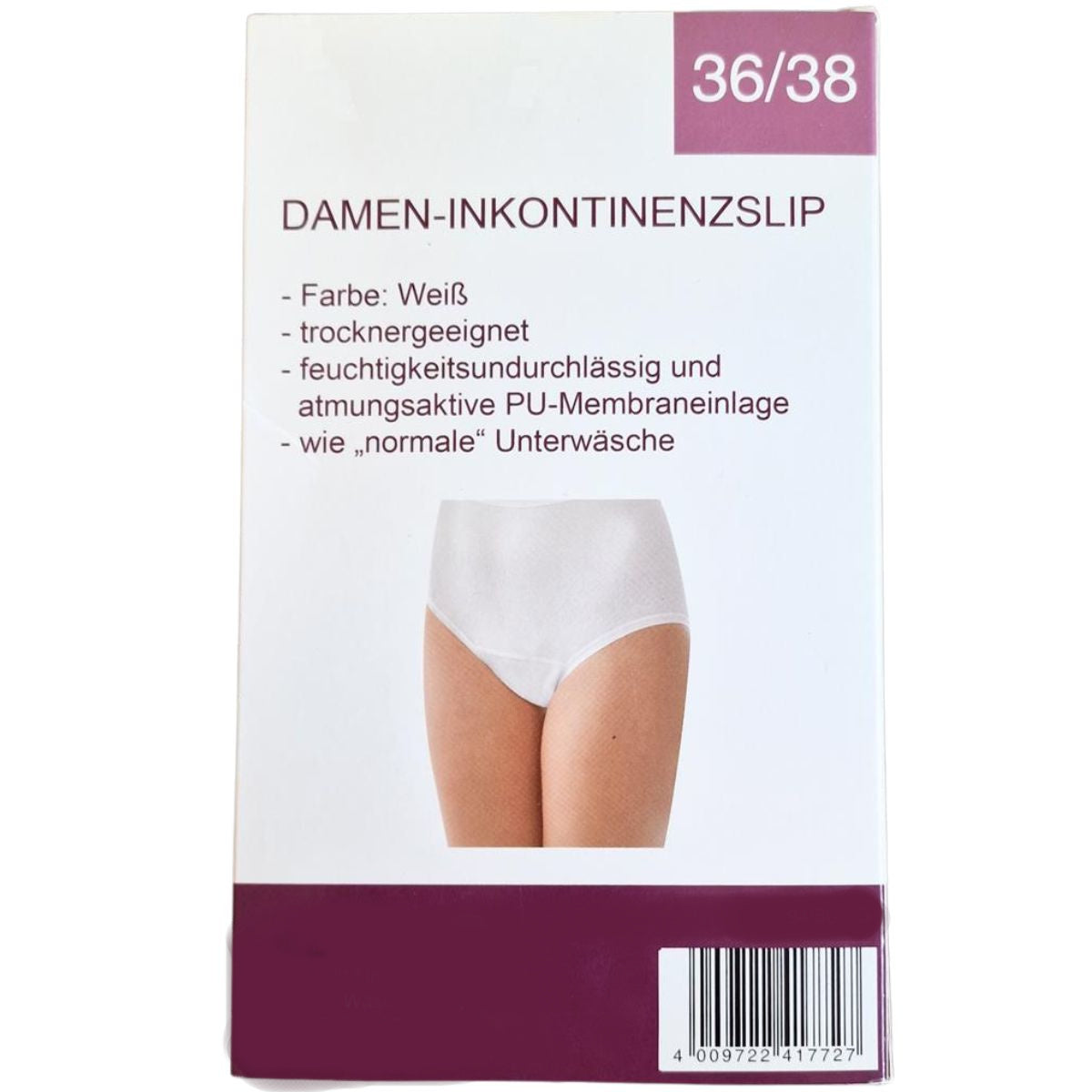 Inkontinenzslip für Damen weiss 36-38