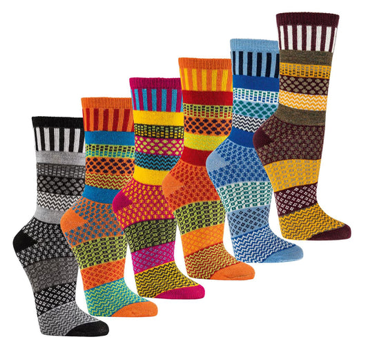 Bunte Wollsocken gemustert