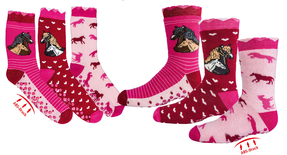 ABS Socken mit Romantik Pferd | 3Paar