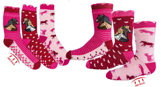 ABS Socken mit Romantik Pferd | 3Paar