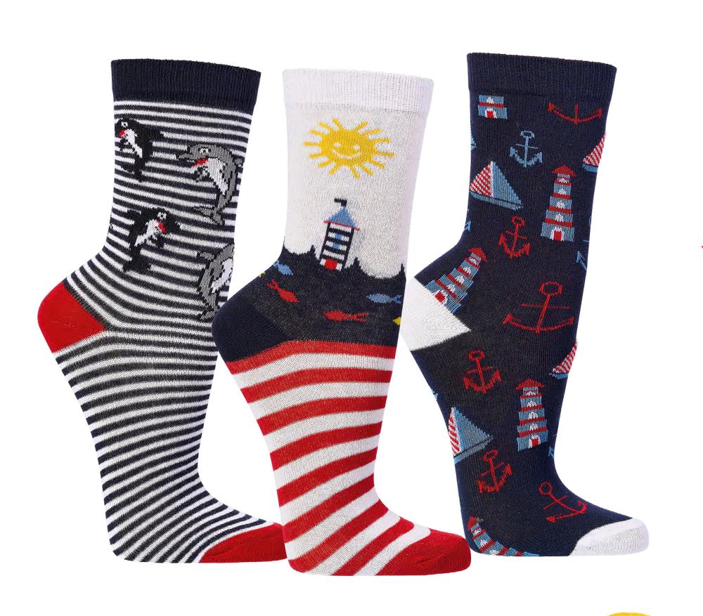 Motivsocken Ahoi | 3 Paar