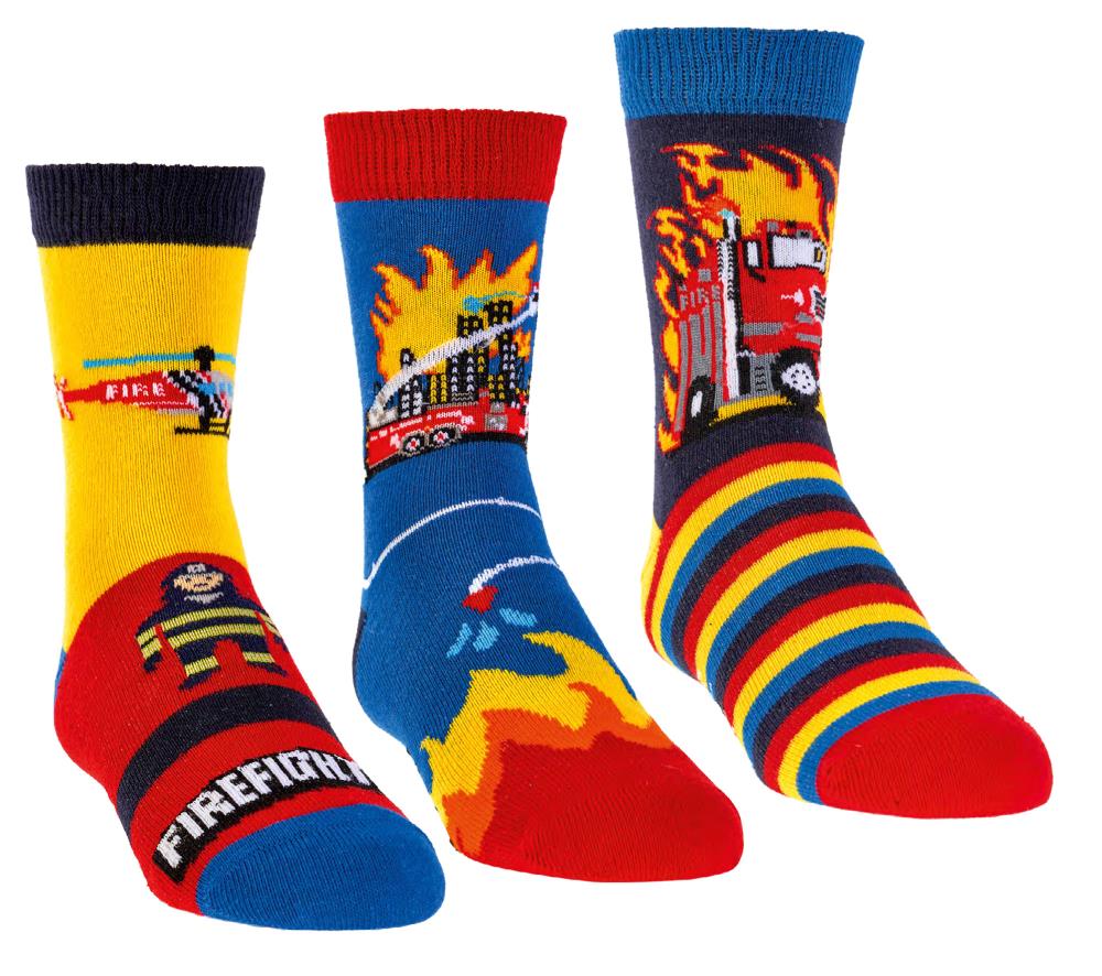 Kindersocken Feuerwehr Motiv | 3Paar
