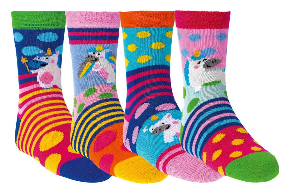 Mädchen Socken Gute Laune Einhorn | 3 Paar