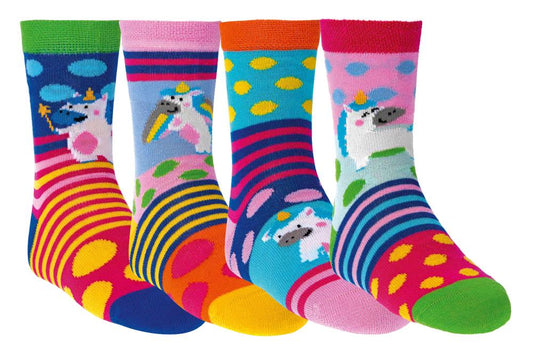 Mädchen Socken Gute Laune Einhorn | 3 Paar