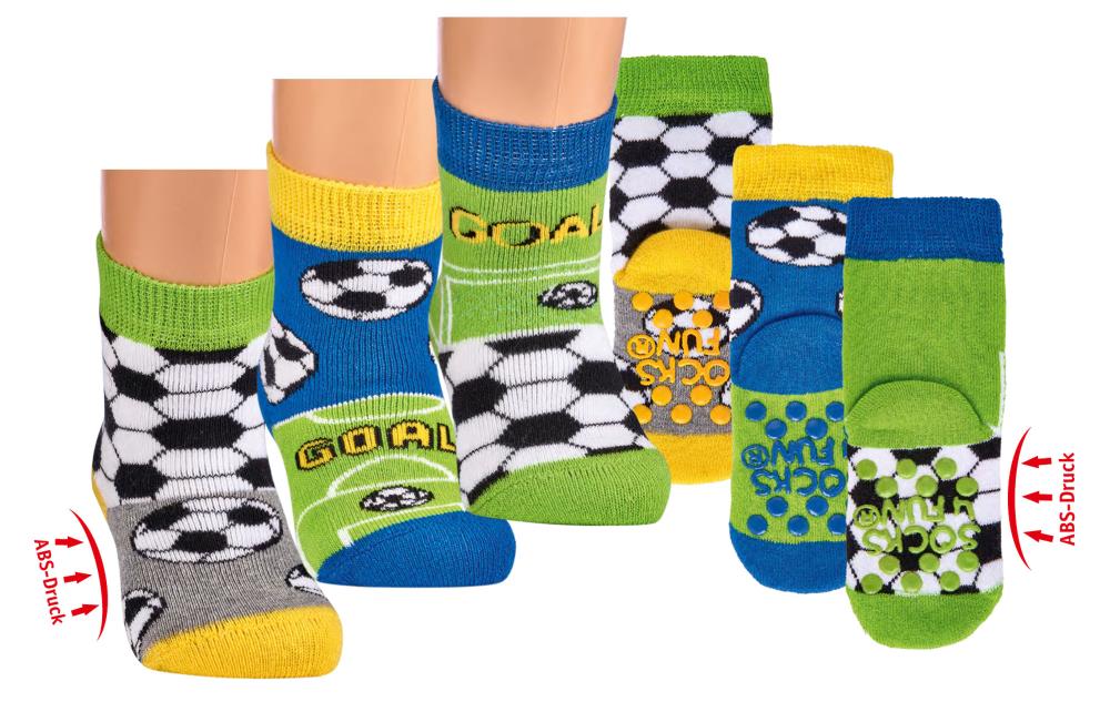 Antirutsch Motivsocken Fussball | 3 Paar