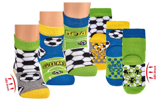Antirutsch Motivsocken Fussball | 3 Paar