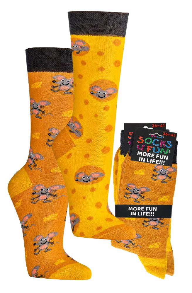 Witzige Socken Käsemaus | 2 Paar