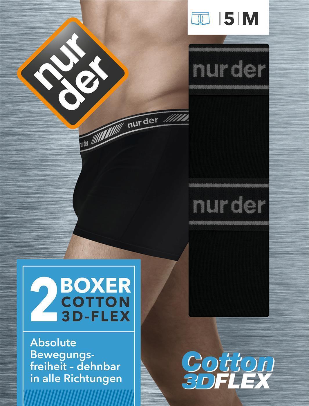 Herren Boxershorts 3D-Flex Classic von Nur Der | 2Stück