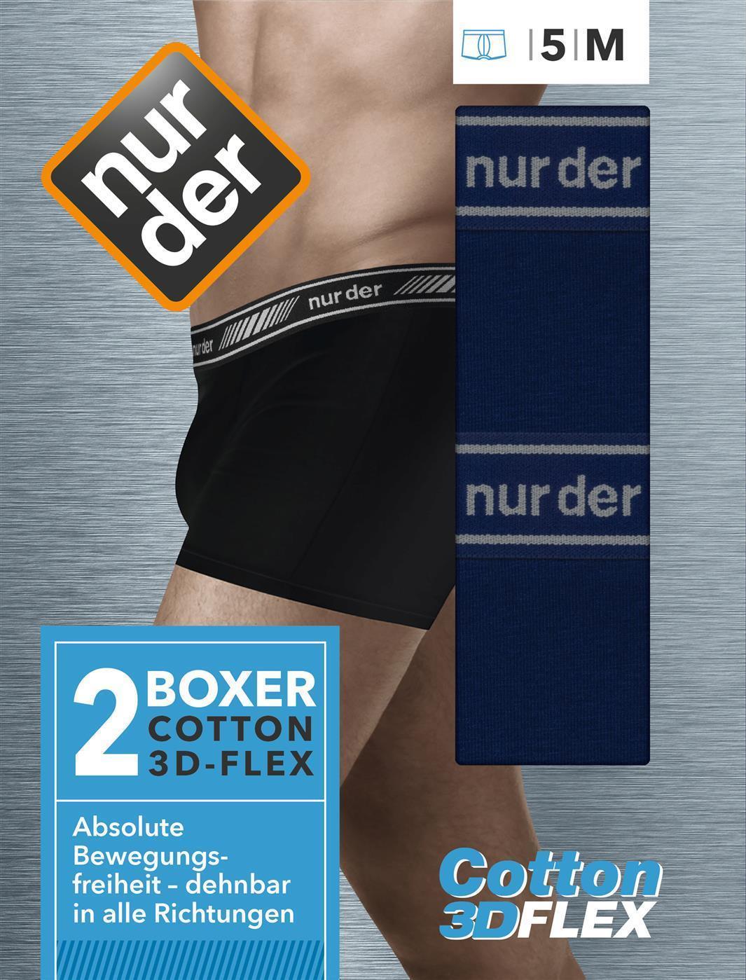 Herren Boxershorts 3D-Flex Classic von Nur Der | 2Stück