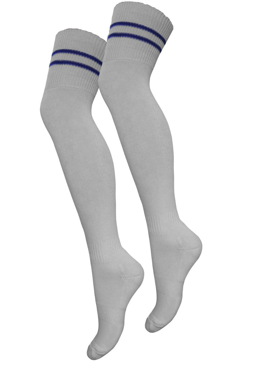 Overknee Strümpfe mit 2 Streifen