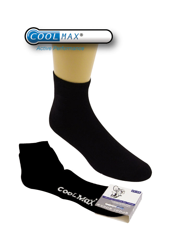 Kurzsocken schwarz mit Coolmax