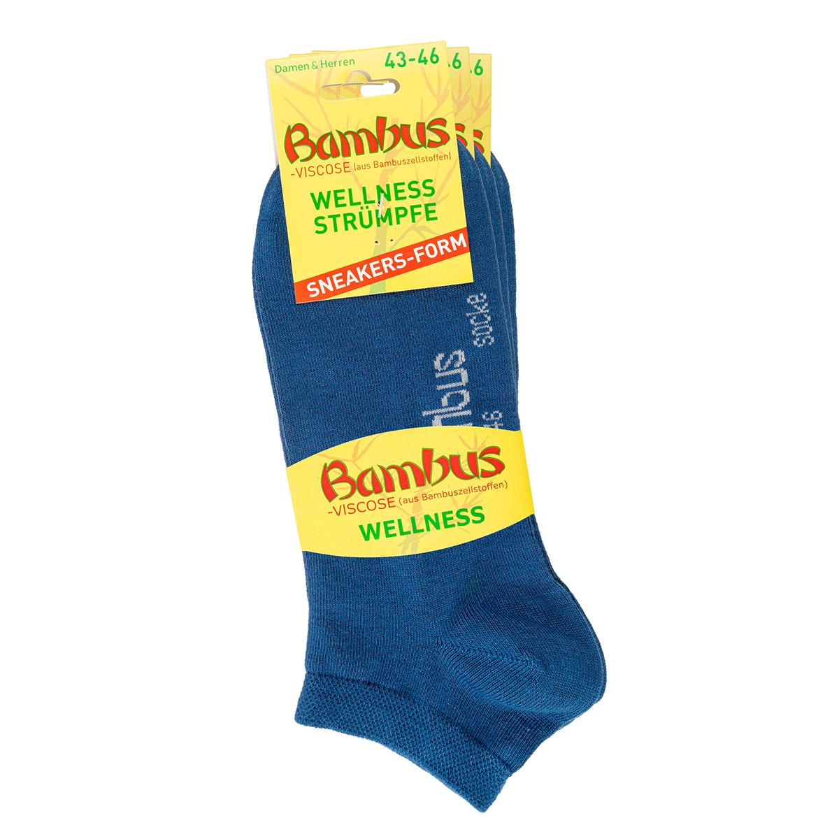 Sneaker Socken Bambus jeans | 3,6 oder 12 Paar