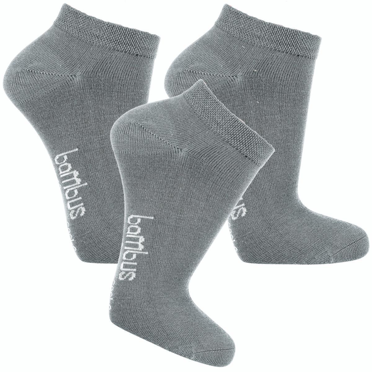 Sneaker Socken Bambus grau | 3,6 oder 12 Paar