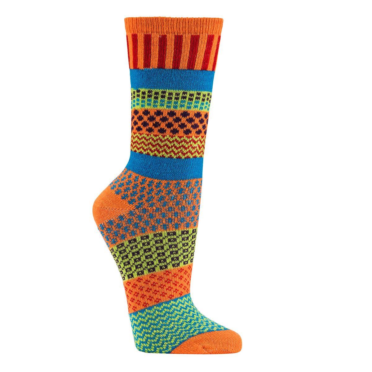 Bunte Wollsocken gemustert